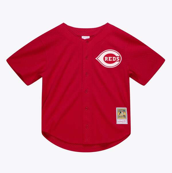 ミッチェル\u0026ネス メンズ トップス プルオーバー メッシュ プルオーバー Men\u0027s Mitchell \u0026 Ness Deion Sanders Red Cincinnati Reds Cooperstown Mesh Batting Practice Button-Up Jersey Red 赤いこと