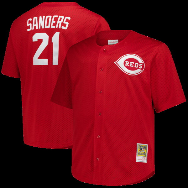 ミッチェル\u0026ネス メンズ トップス プルオーバー メッシュ トール プルオーバー Men\u0027s Mitchell \u0026 Ness Deion Sanders Red Cincinnati Reds Big \u0026 Tall Cooperstown Mesh Batting Practice Jersey Red 赤いこと