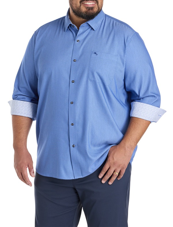 トッミーバハマ メンズ トップス プルオーバー トール Tommy Bahama Big \u0026 Tall Sarasota Stretch Ventura Coast Sport Shirt Medium Blueberry