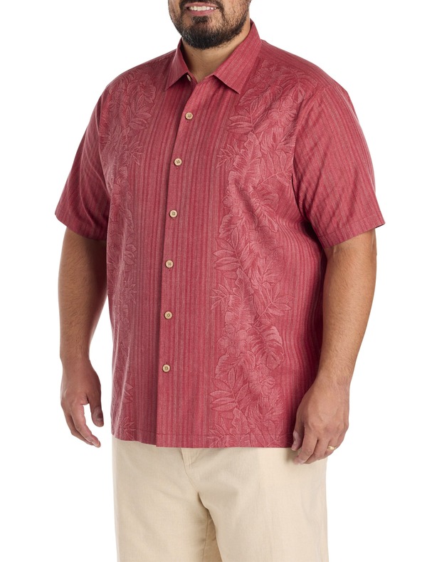 トッミーバハマ メンズ トップス プルオーバー トール Tommy Bahama Big \u0026 Tall Maui Border Camp Shirt Deep Havana