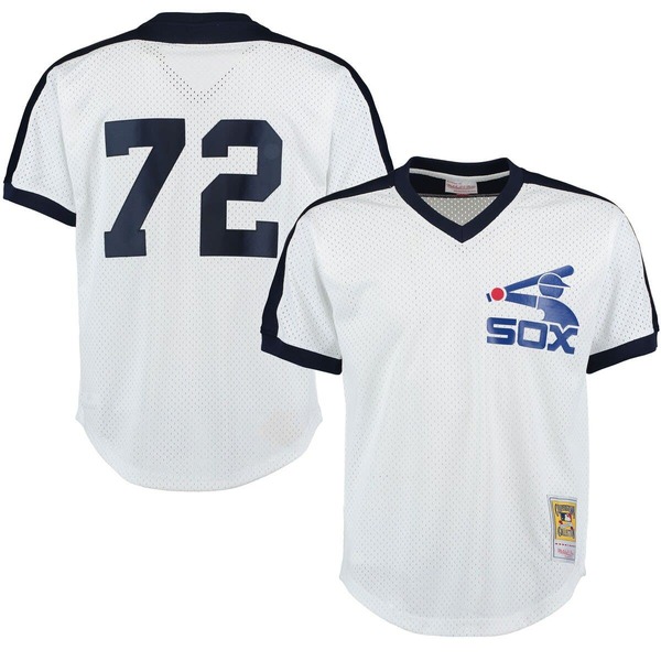 ミッチェル\u0026ネス メンズ トップス シャツ メッシュ ジャージー Men Mitchell \u0026 Ness Carlton Fisk White Chicago White Sox Cooperstown Mesh Batting Practice Jersey White ホワイト