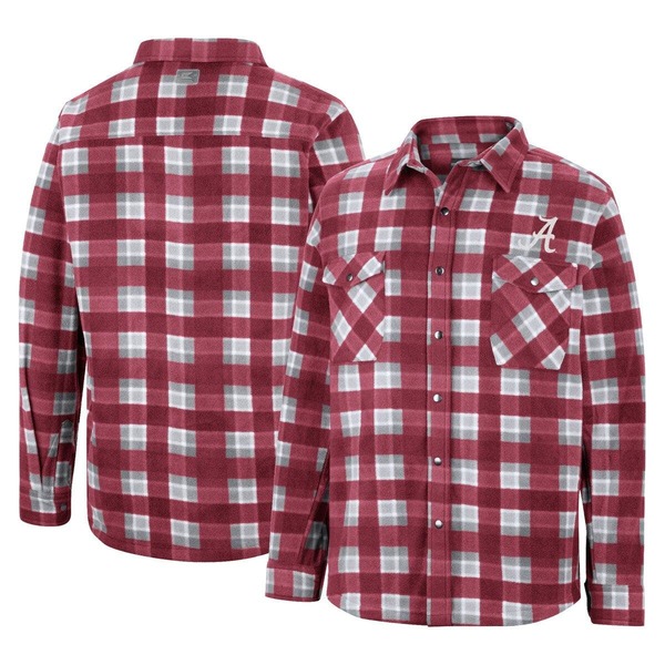 円形劇場 メンズ アウター 上衣・上衣 プルオーバー Men\u0027s Colosseum Crimson/White Alabama Crimson Tidellis Plaid Full-Snap Shirt Jacket Crimson クリムゾン