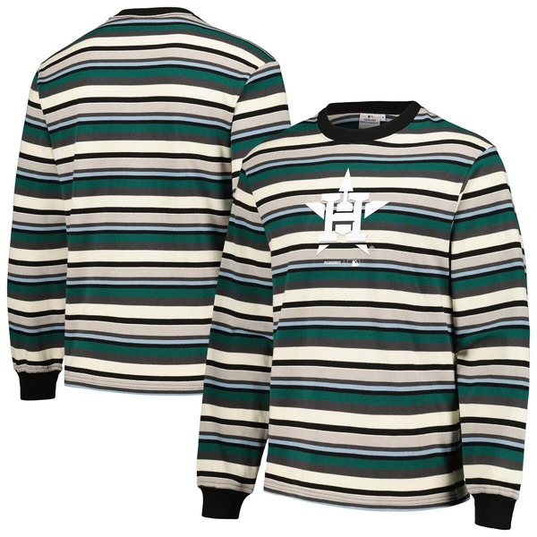 プレジャーズ メンズ トップス プルオーバー Men\u0027s PLEASURES Cream/Green Houston Astros Ballpark Long Sleeve T-Shirt Cream 皮膚軟化剤