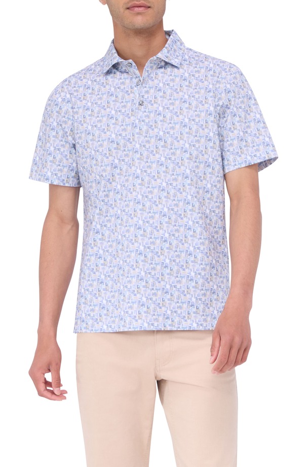 ブガッチ メンズ トップス シャツ プリント コットン Bugatchi Victor OoohCotton Abstract Print Polo Lilac ライラック