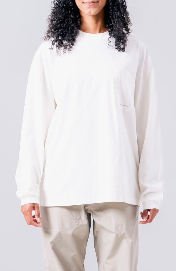 スノーピーク メンズ トップス Tシャツ Snow Peak OG Mercerized Long Sleeve T-Shirt Off White オフホワイト