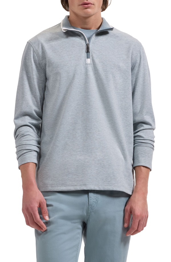 ブガッチ メンズ アウター パーカー・スウェット ハーフジップ Bugatchi Softouch Quarter Zipullover Shark|ReVida 店