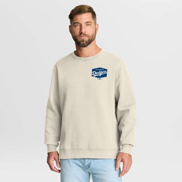 ファナティクス メンズ アウター パーカー・スウェット 労働者の一団のど首 プルオーバー Men\u0027s Fanatics Tan Los Angeles Dodgers 9x Champs Crewneck Sweatshirtan タン