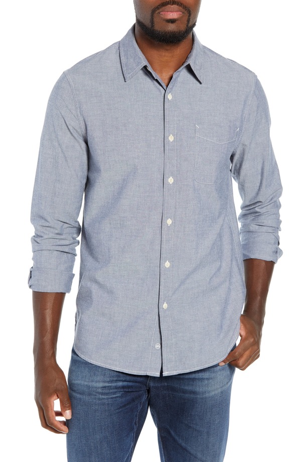 エージー メンズ トップス シャツ スリムフィット AG Colton Slim Fit Sport Shirt Blue Vault ブルー