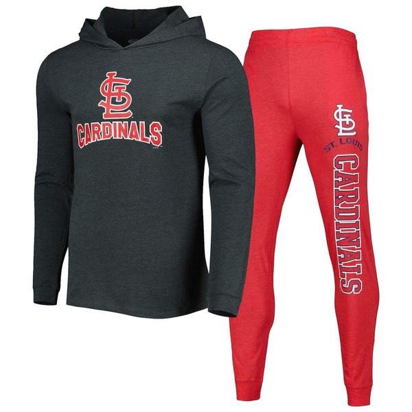 コンセプツ 運動競技 メンズ アウター パーカー・スウェット ジョガーパンツ Men\u0027s Conceptsport Heathered/Heather Charcoal St. Louis Cardinals Meter Pullover Hoodie \u0026 Joggerset Heathered ギョリュウモドキ