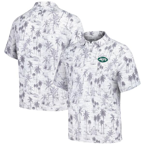 トッミーバハマ メンズ トップス プルオーバー Men\u0027s Tommy Bahama Gray New York Jets Cabana Shores IslandZone Tri-Blend Polo Gray 薄墨色