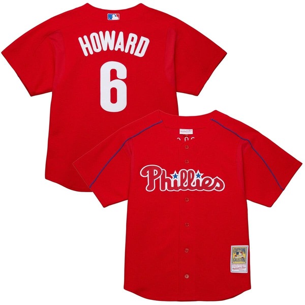ミッチェル\u0026ネス メンズ トップス プルオーバー プルオーバー Men\u0027s Mitchell \u0026 Ness Ryan Howard Red Philadelphia Phillies Cooperstown Collection Batting Practice Jersey Red 赤いこと