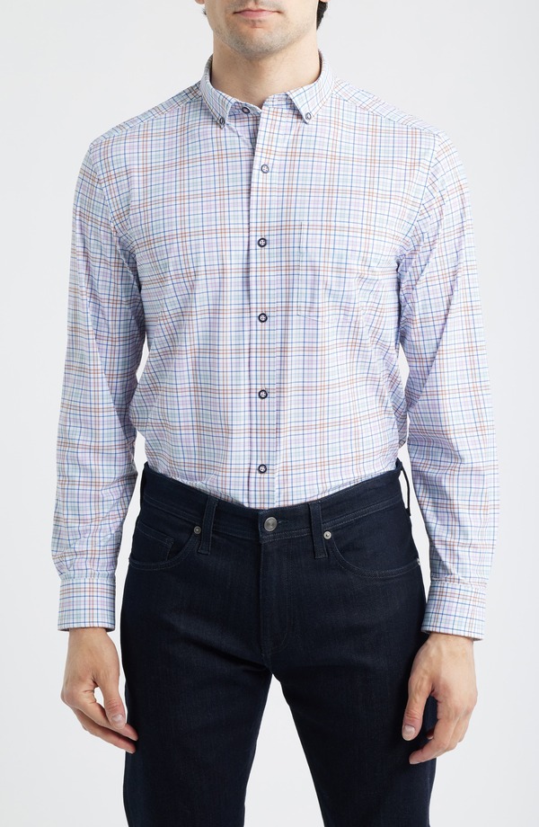 ジョンストンアンドマーフィー メンズ トップス プルオーバー 編み物 Johnston \u0026 Murphy XC Motion Performance Knit Button-Up Shirt Multi Plaid マルチ色合い