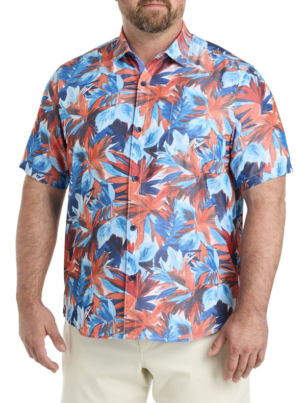 トッミーバハマ メンズ トップス プルオーバー トール Tommy Bahama Big \u0026 Tall Coconut Point Firecracker Sport Shirt Poppy Red 赤いこと