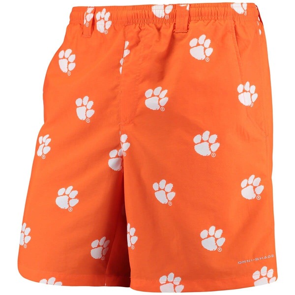 コロンビア メンズ ボトムス ハーフパンツ・ショーツ ショートパンツ Men's Columbia PFG Orange Clemson Tigers Backcast II 8" Omni-Shade Hybrid Shorts Orange オレンジ｜ReVida 店