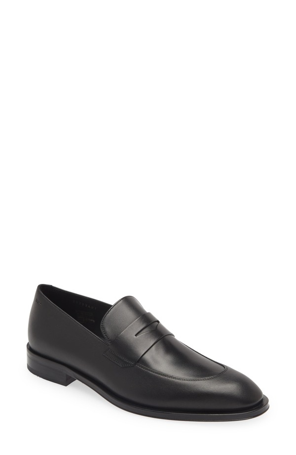 ボス メンズ シューズ ローファー BOSS Derreck Penny Loafer Blk｜ReVida 店