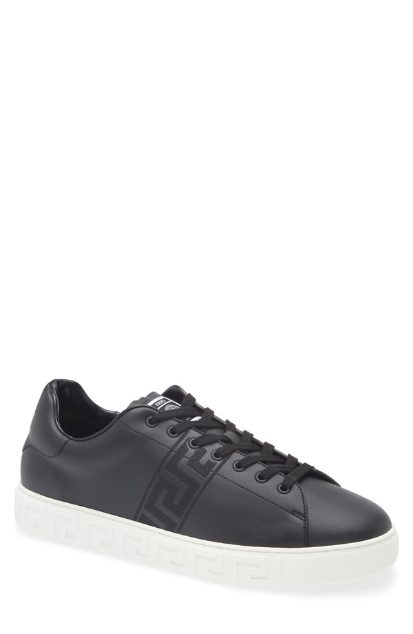 ヴェルサーチ メンズ シューズ スニーカー Versace Barocco Greca Jacquard Low Top Sneaker Black 黒いこと