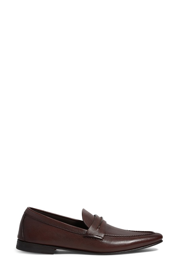 ゼニア メンズ シューズ スリッポン・ローファー なめし革 ZEGNA Light Brownatural Grain Leather Loafer Medium Brown Solid 赤銅色