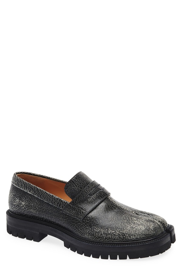 マルタンマルジェラ メンズ シューズ スリッポン・ローファー Maison Margiela Tabi County Loafer Black/ White 白いこと