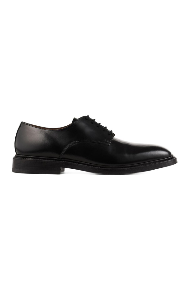 砂子ロ メンズ シューズ なめし革 SANDRO Glazed leather derbies Black 黒いこと