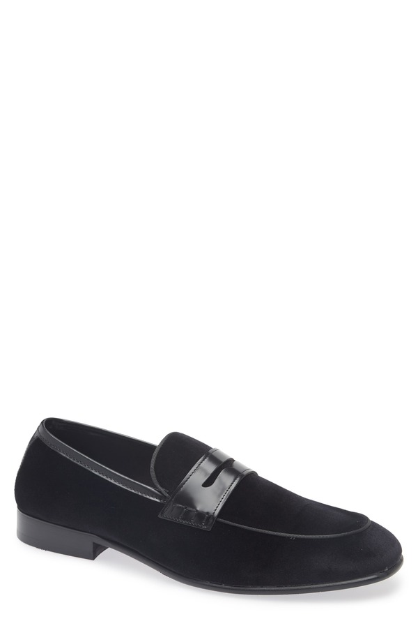 スティーブ マデン メンズ シューズ スリッポン・ローファー Tシャツ Steve Madden Santee Penny Loafer Black ブラック|ReVida 店