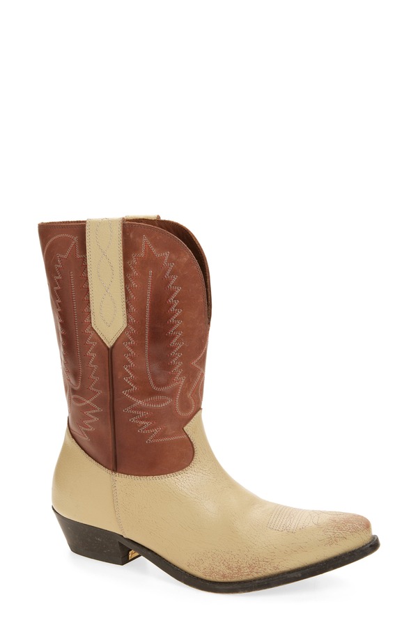 ゴールデングース レディース シューズ ブーツ・レインブーツ Golden Goose Wish Star Lowestern Boot Cream/ Brown 皮膚軟化剤