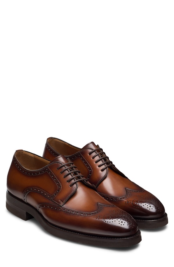マグナーニ メンズ シューズ ウィングチップ 力くらべ Magnanni Elian Wingtip Derby Cognac