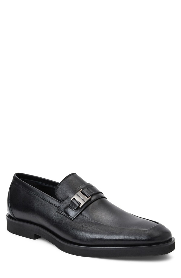 ブルーノマグリ メンズ シューズ 置き目毛皮 Bruno Magli Roma Bit Loafer Black Calf 黒いこと