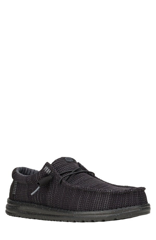 ヘイデュード メンズ シューズ スリッポン・ローファー Hey Dude Wally Stretch Sox Slip-On Black/ Black ブラック｜ReVida 店