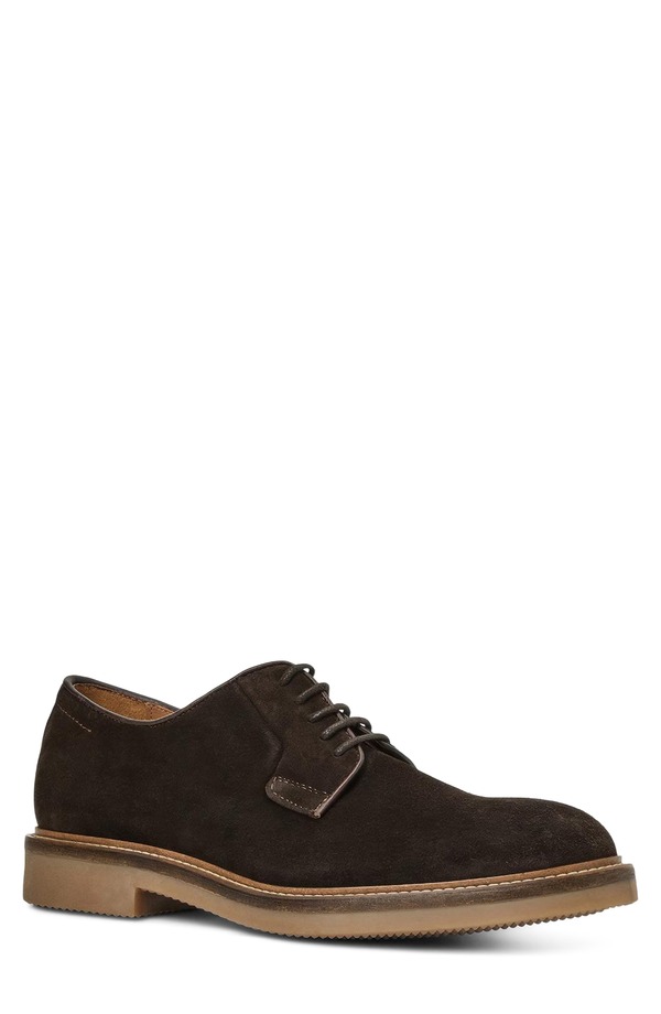 アクアタリア メンズ シューズ 力くらべ Aquatalia Placido Plain Toe Derby Dark Brown Suede 赤銅色