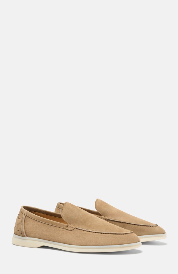 スカロッソ メンズ シューズ スリッポン・ローファー SCAROSSO Ludovico Woven Loafers Desert Sand - Suede 砂子
