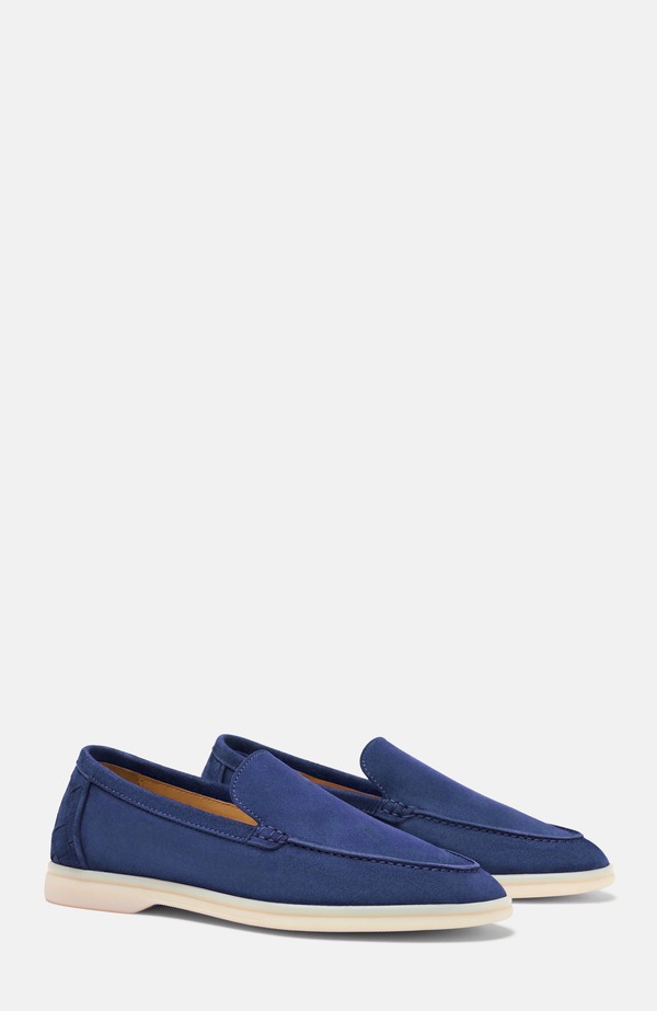 スカロッソ メンズ シューズ スリッポン・ローファー SCAROSSO Ludovico Woven Loafers Indigo - Suede インディゴ
