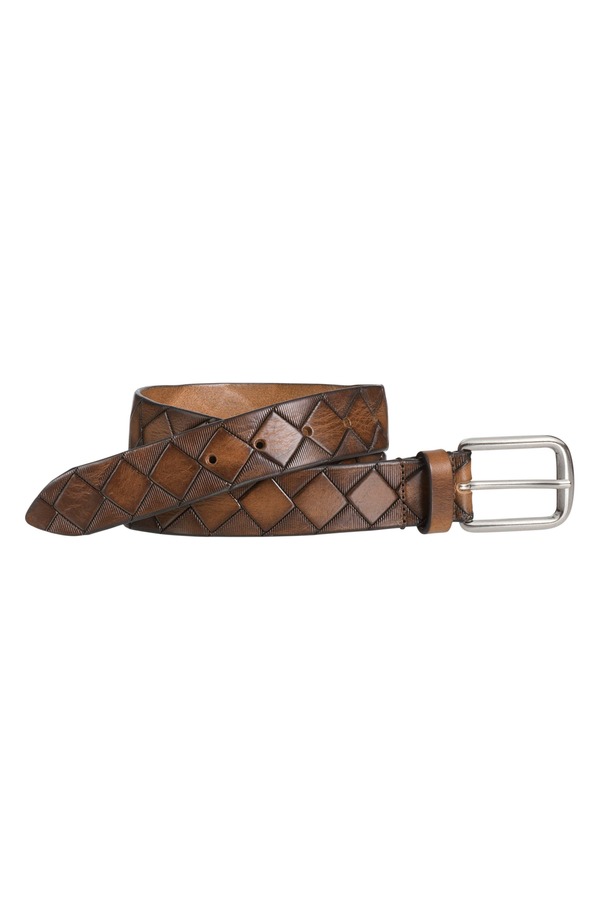 ジョンストンアンドマーフィー メンズ アクセサリー ベルト Johnston & Murphy Basket Weave Beltan タン