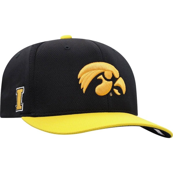 トップオブザワールド メンズ アクセサリー 帽子 Men's Top of the World Black/Gold Iowa Hawkeyes Two-Tone Reflex Hybrid Tech Flex Hat Black ブラック|ReVida 店
