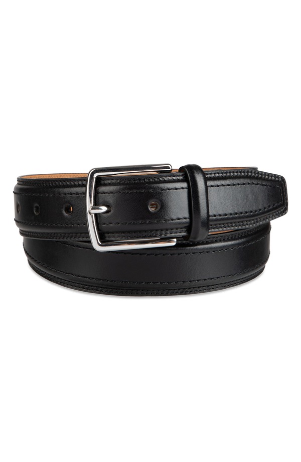電話を掛けるハーン メンズ 付属品 胴締め なめし革 Cole Haan Stitched Leather Belt Black 黒いこと