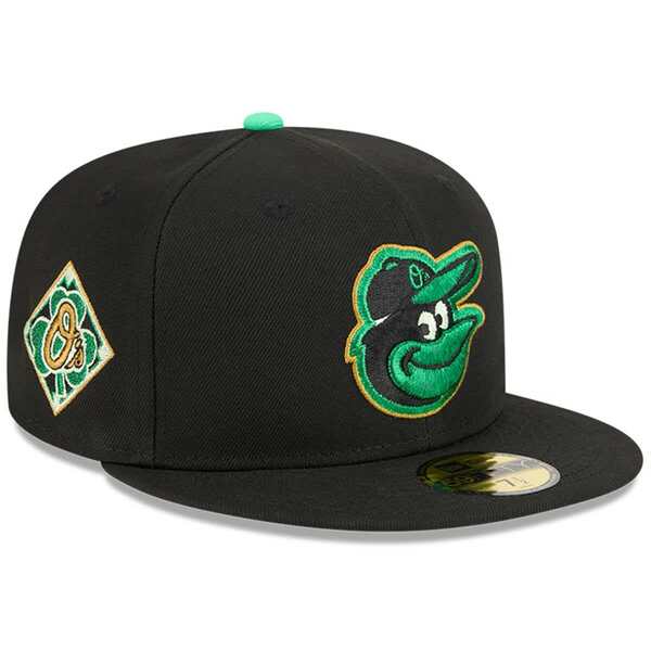 ニューエラ メンズ アクセサリー 帽子 Men's New Era Black Baltimore Orioles 2026 St. Patrick's Day 59FIFTY Fitted Hat Black ブラック