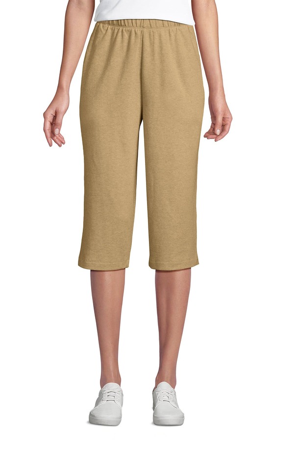 ランズエンド レディース ボトムス ハーフパンツ・ショーツ キャップ ニット Lands' End Sport Knit High Riselastic Waist Capri Pants French Pecan Heather ヘザー｜ReVida 店 11,186円