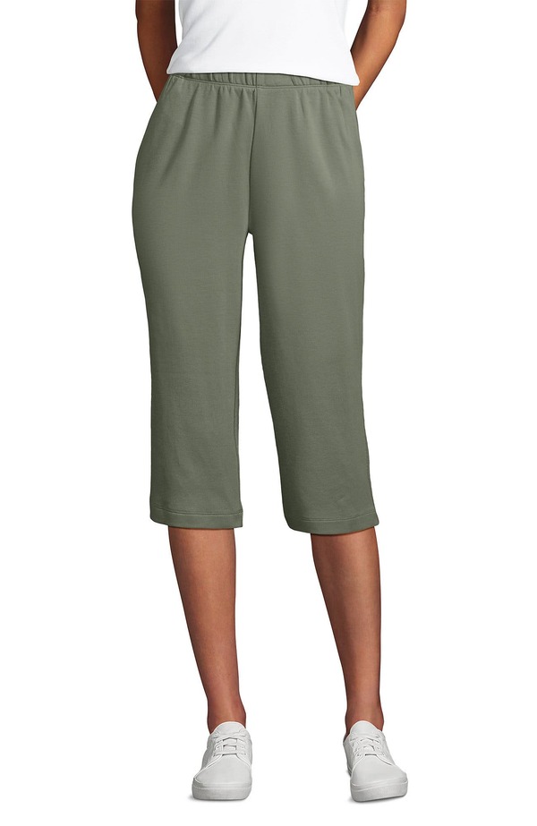 ランズエンド レディース ボトムス ハーフパンツ・ショーツ キャップ ニット Lands' End Sport Knit High Riselastic Waist Capri Pantsage セージ 13,306円