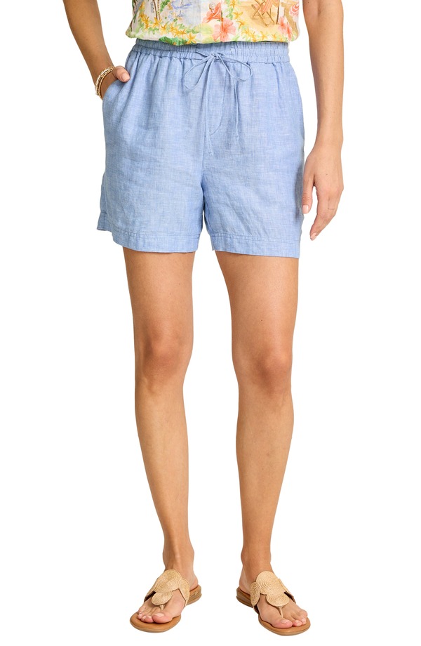 トッミーバハマ レディース ボトムス ハーフパンツ・ショーツ ショートパンツ リネン Tommy Bahama Two Palms Tie Waist Linen Shorts French Blue ブルー
