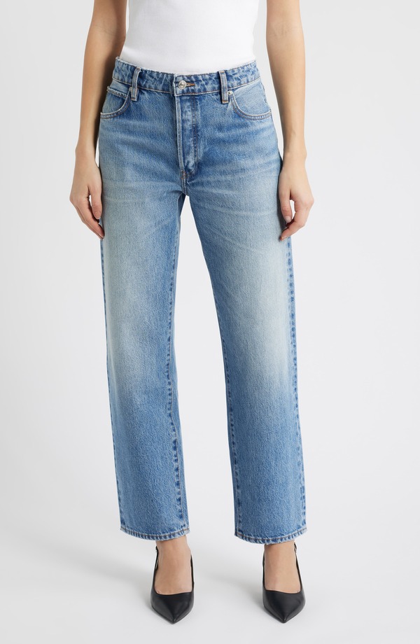 フレーム レディース ボトムス デニムパンツ ストレート ジーンズ FRAME Thessential Straight Leg Jeans Rapture|ReVida 店
