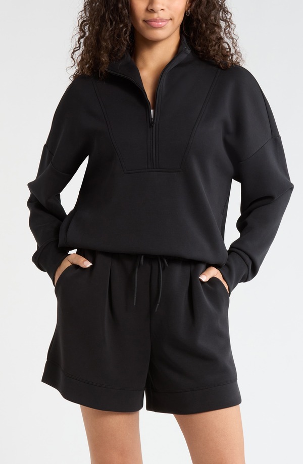 ゼラ レディース アウター パーカー・スウェット ハーフジップ Zella Ultra Soft Half Zipullover Black ブラック｜ReVida 店