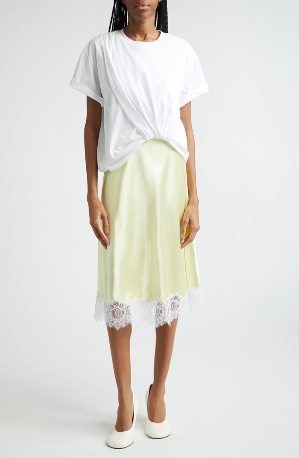 スリーワンフィリップリム レディース トップス ワンピース 3.1 Phillip Limixed Media Short Sleeve Dress White-Yuzu ホワイト