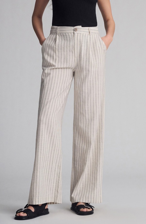 マーヴィ ジーンズ レディース ボトムス レギンス プリーツ パンツ Mavi Jeans Pleated Stripe Pants Ivory/ Black Stripe アイボリー 22,792円