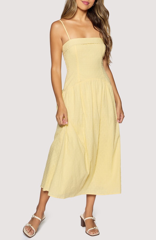 ロストアンドワンダー レディース トップス ワンピース ミディ コットン Lost + Wander Sunlit Whimsy Cotton Midi Dress Yellow イエロー|ReVida 店