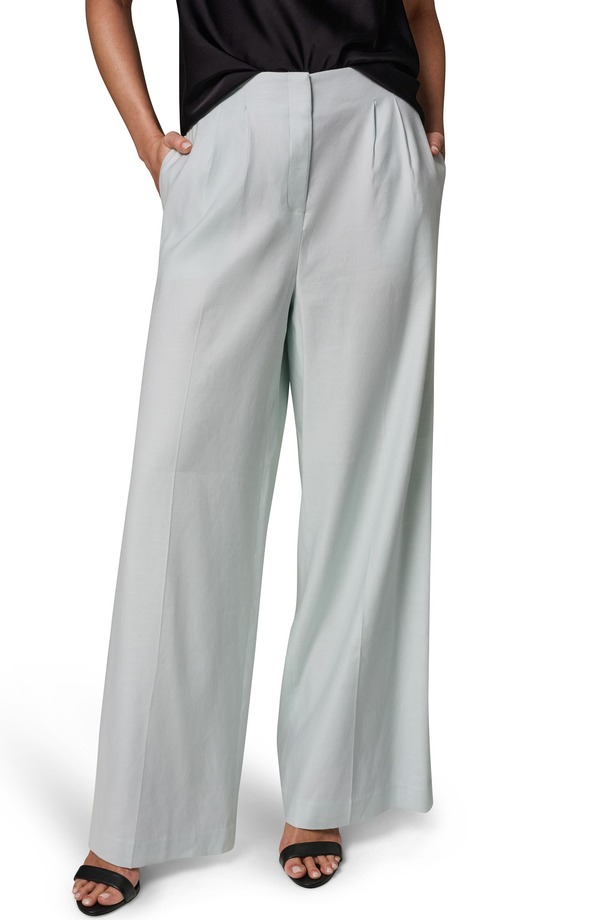 ダナ キャラン ニューヨーク州 レディース ボトムス レギンス ワイドレッグ ズボン下 リネン Donna Karanew York Wide Leg Linen Blend Pantskylight