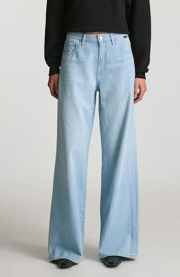マーヴィ ジーンズ レディース ボトムス デニムパンツ ワイドレッグ Mavi Jeans Joy Mid Rise Wide Leg Jeans Light Linen Denim デニム