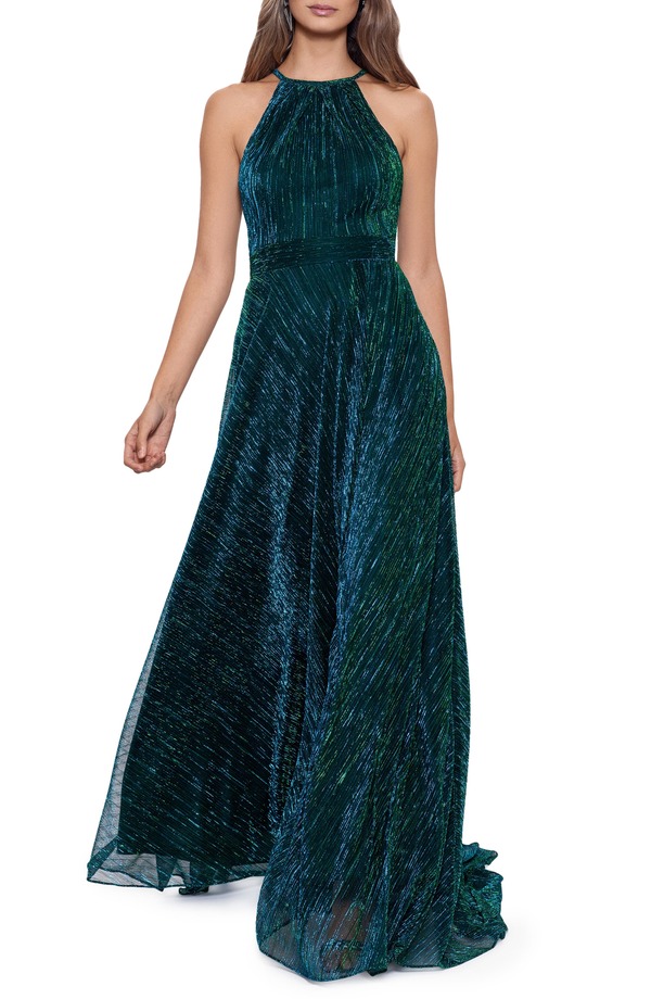 ベッツィアンドアダム レディース トップス ワンピース トール Betsy & Adametallicrinkle Gown Jade メタリック