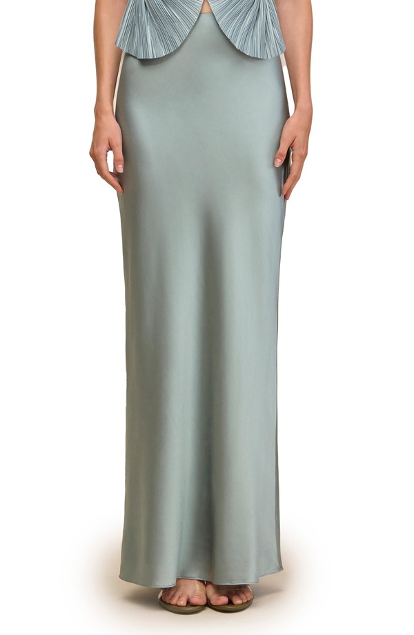 カルト ガイア レディース ボトムスカート シルク Cult Gaia Chantel Stretch Silk Bias Cut Skirt Celadon｜ReVida 店