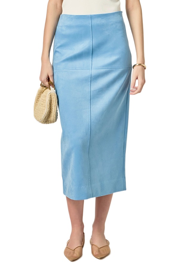 イングリッシュファクトリー レディース ボトムスカート ミディ スエード English Factory Faux Suede Midi Skirt Slate Blue スレート|ReVida 店