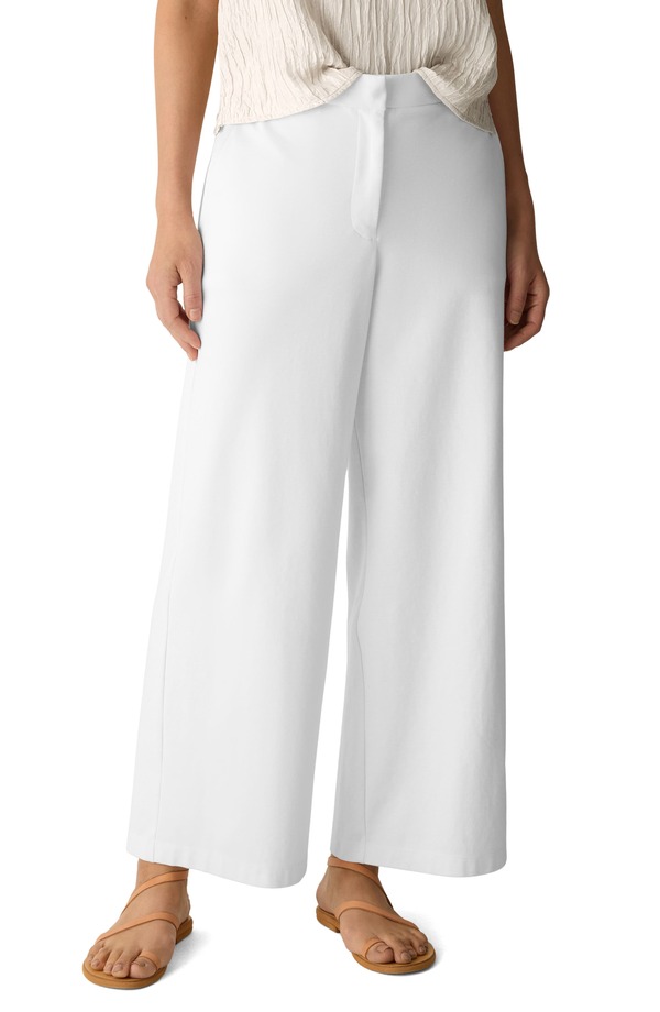エイリーンフィッシャー レディース ボトムス レギンス ワイドレッグ ご機嫌酉の方角 ズボン下 アンクル Eileen Fisher High Waist Ankle Wide Leg Pants White 白いこと