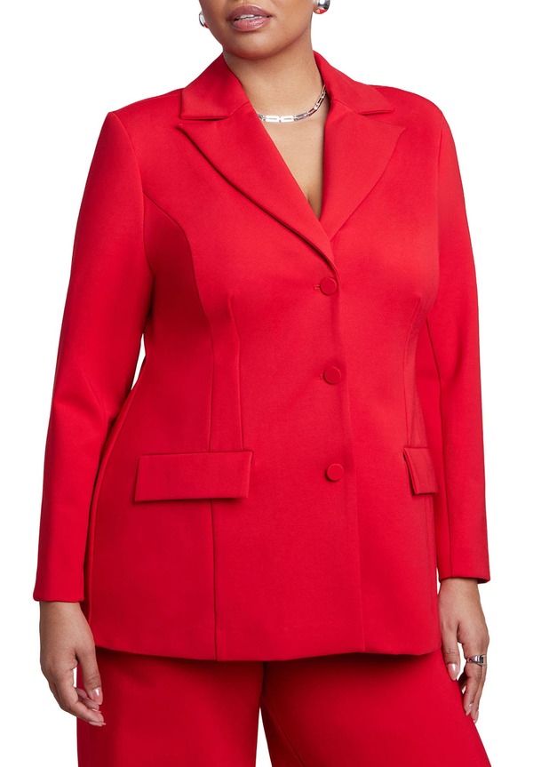 エロクイ レディース アウター ジャケット・ブルゾン ブレザー ELOQUII The Ultimate Nipped Waist Blazer Hollyhock